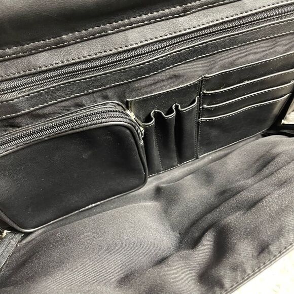 Bellino Black Soft Leather Business office Bag Adjustable Strap - Picture 13 of 13